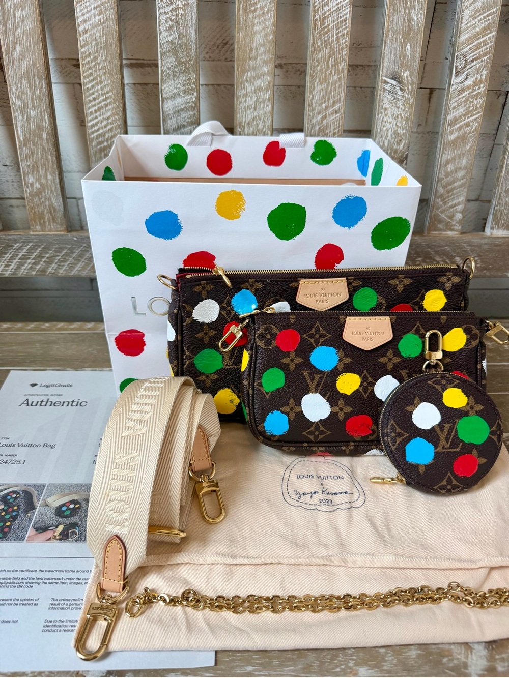 Louis Vuitton x Yayoi Kusama Multi Pochette 2023 Limited Edition Polka Dot Y2K